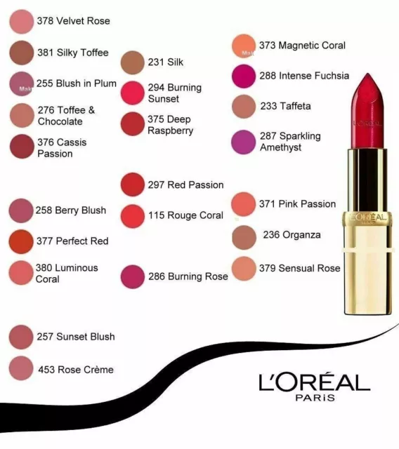 L'Oreal Color Riche Lipsticks - All Shades New Sealed