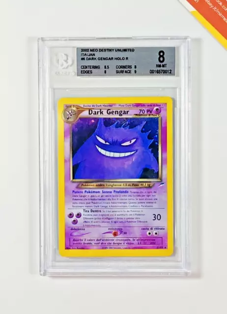 Pokemon BGS 8 Dark Gengar #6 Holo Neo Destiny 2002 Italiano