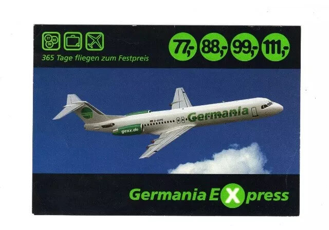 Germany 2004 AK Postcard PPC Flugzeug / Germania / Express / Airline Issue