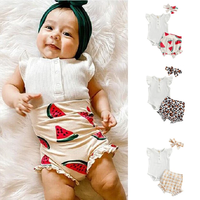 Pantaloncini a quadretti vestiti neonate senza maniche arricciacapelli top