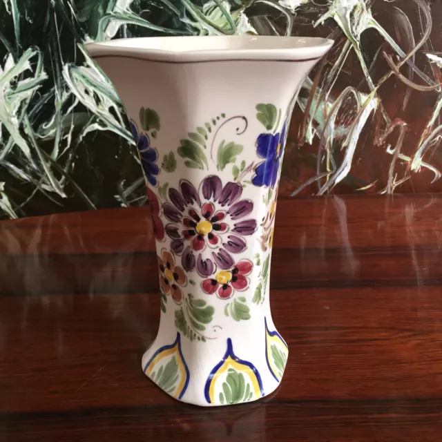 Makkum Holland Handcraft - Beautiful Vase With Floral Decoration