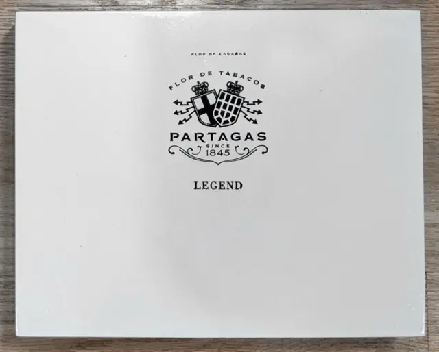 Partagas Legend by Fabrica De Tabacos Empty White Laminate Cigar Box