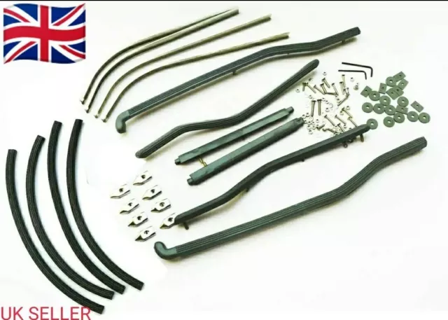 Lambretta Gp Black Floor Runner Kit Alloy Channels / End Cap & Stainless Fixings