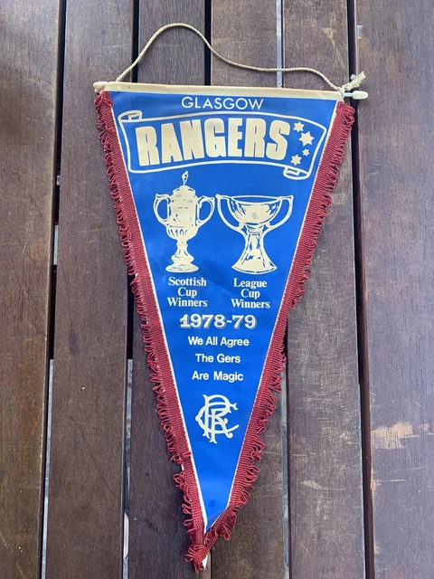 Fanion Vintage Glasgow Rangers – Pennant Drapeau Banderine Football écossais