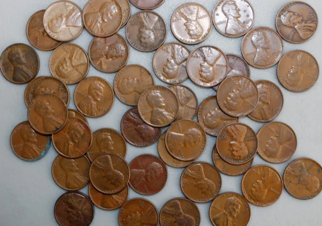 1939 S Lincoln Wheat Cent 48 Coin Lot 1c US Pennies Average Circulated