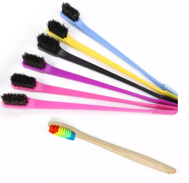 2 X Edge Control Brush Double Sided Comb Hair Gel Smooth Natural Color Available
