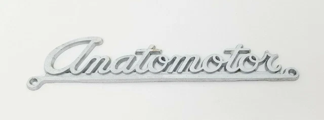 Anatomotor Massage Traction Table Metal Nameplate Logo Vintage
