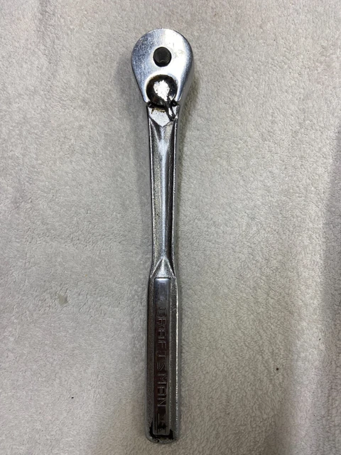 Vintage Craftsman 1/2" Drive Quick Release Ratchet -V- 44975 Forged in USA 10"