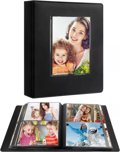 272 Pockets Photo Album 5X7 Holds 272 Photos, Extra Large Capacity Leather Cover