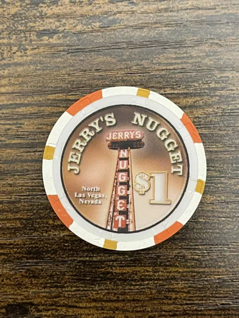 Jerrys Nugget Las Vegas $1 Casino Chip (Large inlay) Uncirculated