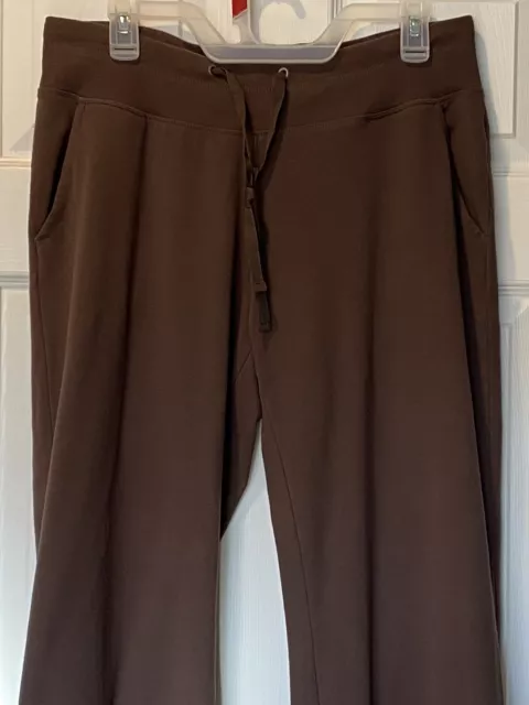 Tek Gear Pants Elastic Waist Side Pockets Brown Fit & Flare Cotton Blend Size L 2