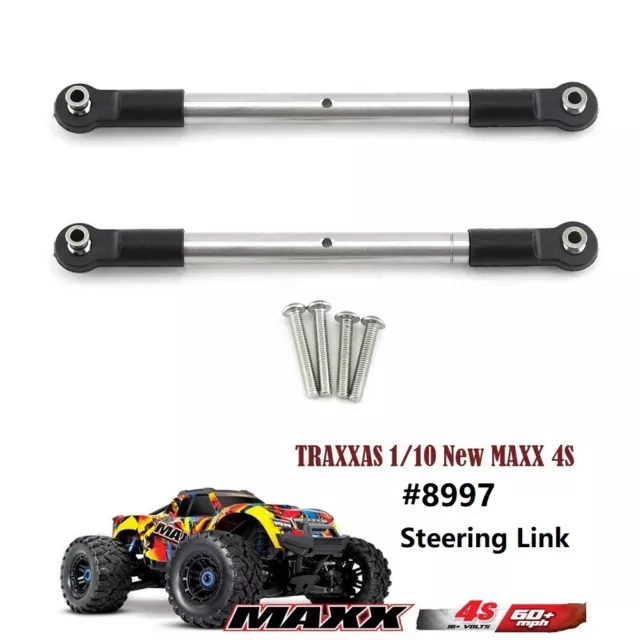 Stainless Steel Steering Link  For 1/10 Traxxas MAXX 4S 89086-4 Monster Truck