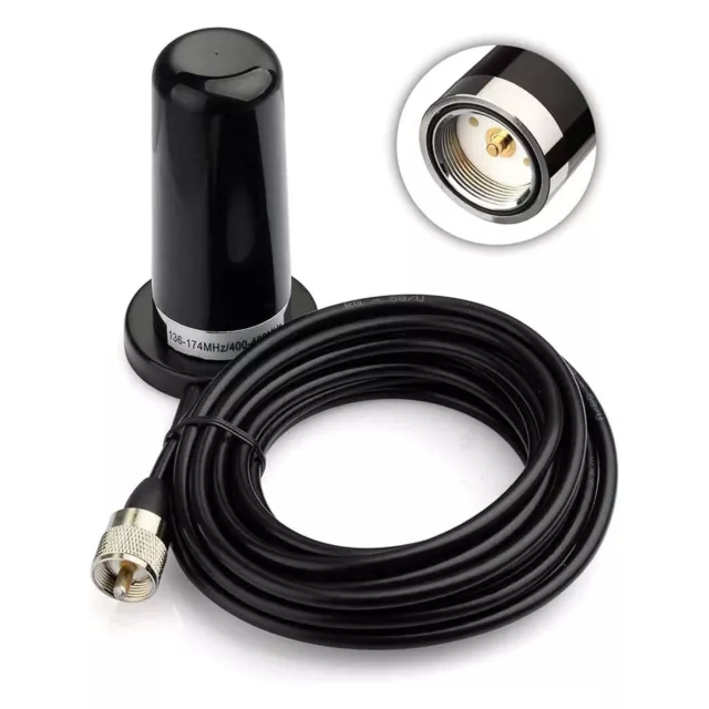 Vehicle Ham Dual Band NMO Magnet Mount Antenna Low Profile PL259 16.4 ft RG58