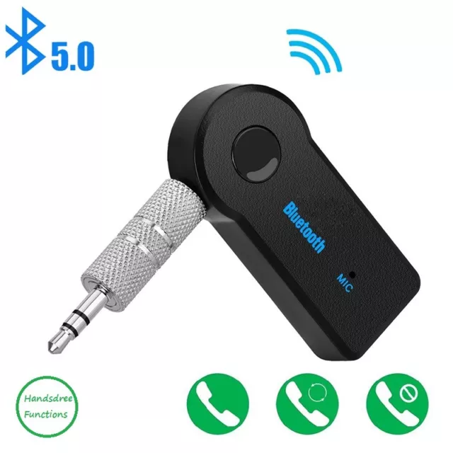 2in1 Wireless Bluetooth Receiver 5.0 Car Audio Adapter Aux Headphone Handsfree