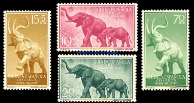 EBS Spanish Guinea 1957 - Stamp Day - Elephants - Edifil 369-372 - MNH**