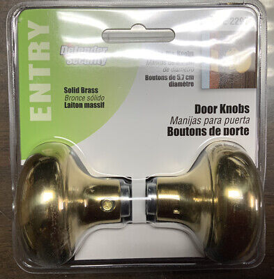 New - Defender Security Solid Brass Door Knobs Vintage Style E-2297 2-1/4" Dia.