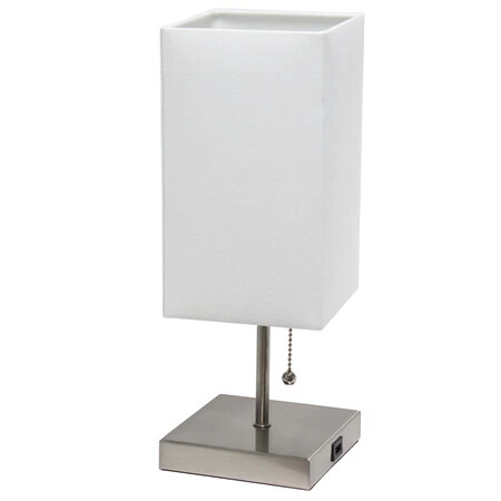 SIMPLE DESIGNS LT1087-WHT Simple Designs Petite Stick Lamp with USB Charging