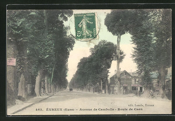 CPA Evreux, Avenue de Cambolle - Route de Caen 1910