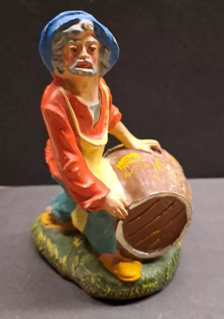 Statuine Presepe  In Terracotta E Pasta Anni 30 Altezza Cm 10