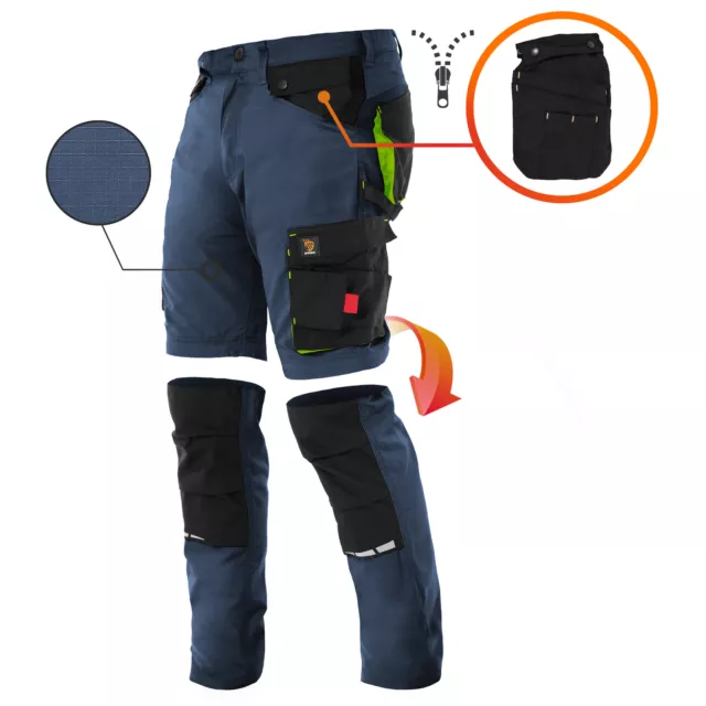 Arbeitshose Schutzhose Bundhose Kurze Hose Herrenhose Arbeit Herren Hose 2in1