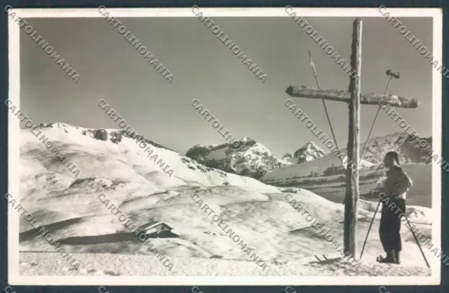 Trento tweezers Madonna di Campiglio ski refuge photo postcard ZB0770