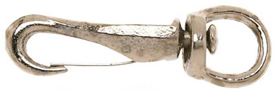 3/8" # 334 Spring Snap, Round Eye, Swiveling, Malleable, Nickel Plated, WLL 20