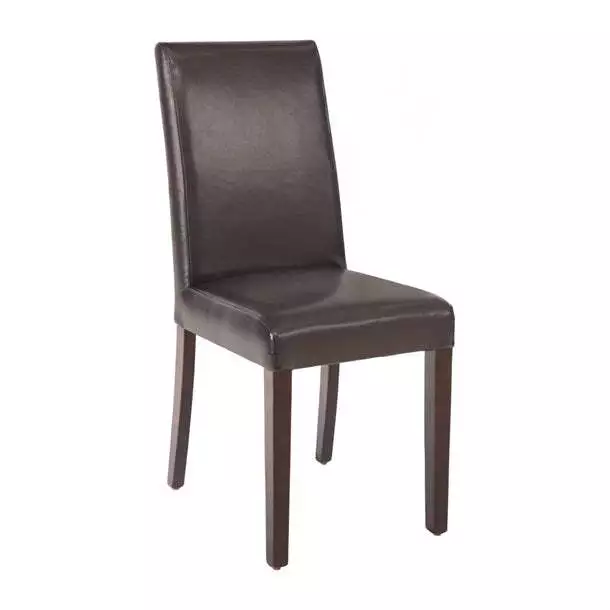 Bolero Faux Leather Dining Chairs Brown (Pack of 2) PAS-GF955