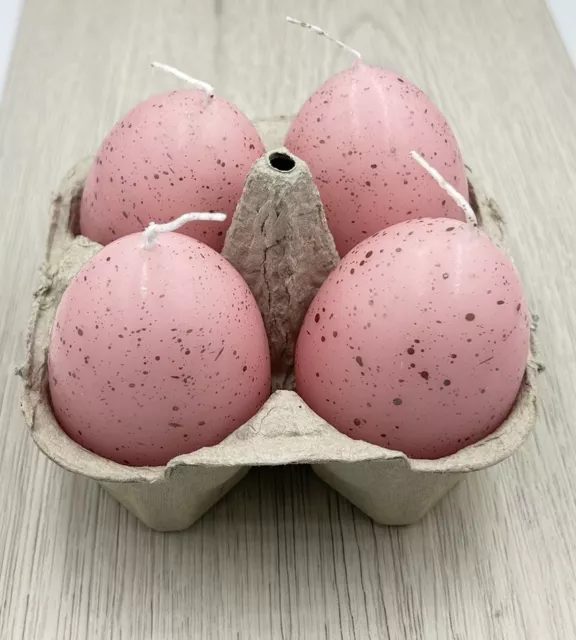 Eikerze 5,5 cm Eierkerzen Osterkerze Ostern Ei Deko Osterei im 4er Set Rosa Neu