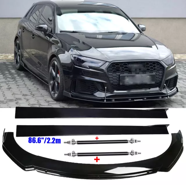 Spoilerschwert Frontspoiler Frontlippe + Seitenschweller für Audi A3 S3 8V