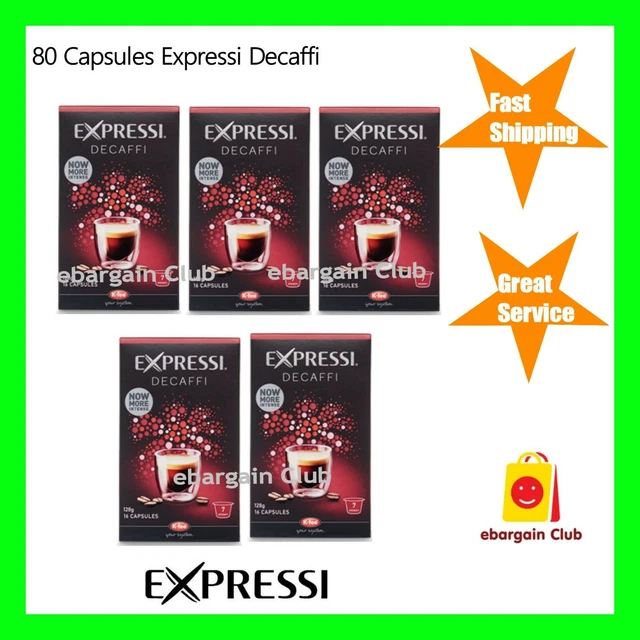 80 Capsules Expressi Coffee Pods Decaffi Value Pack (5 boxes) ALDI eBC