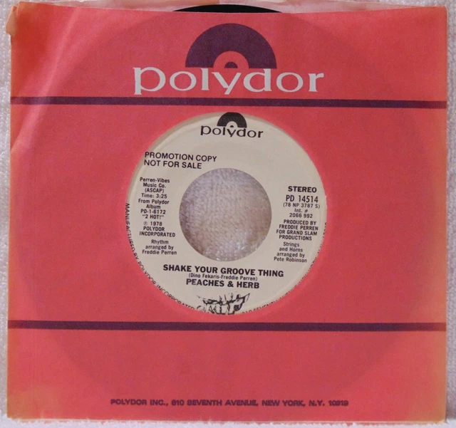 PEACHES & HERB Shake Your Groove Thing 1978 PROMO 7" 45 Single