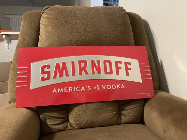 Smirnoff Vodka Brand New Red Metal Sign for Man Cave/Bar Wall Sign