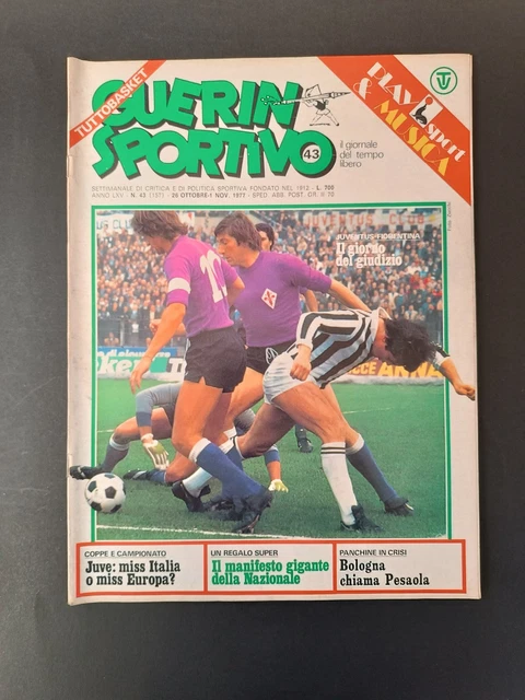Guerin Sportivo N°47 1977 - Graziani, Totino, Italia, Prati, Villeneuve - Magazine Italien