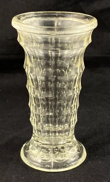 Rare Style Clear Crown Crystal Depression Glass Thistle Bud Vase Art Deco