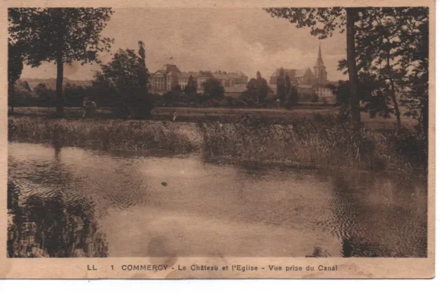 CPA - COMMERCY - Le Château et l'Eglise - Vue prise du Canal