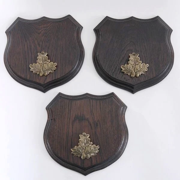 3x Wappenschilder Jabalí Af 17cm Escudo de Trofeo Hoja de Roble Portada Pequeño 2