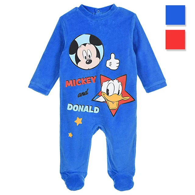 Body neonato Disney Mickey Mouse Paperino tutina Pagliaccetto velluto bimbo 3391