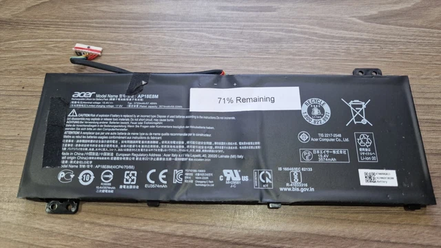 GENUINE ACER Nitro & Predator BATTERY 4ICP4/70/88 3574mAh 55.03Wh 71% ...