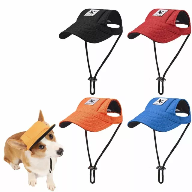 Dog Baseball Cap Outdoor Pet Sun Hat Summer Canvas Visor Puppy - Size S- XL