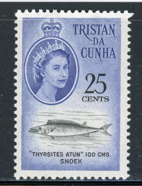 TRISTAN DA CUNHA 52 SG52 MH 1961 25c QEII Definitive Snoek Fish CV$7