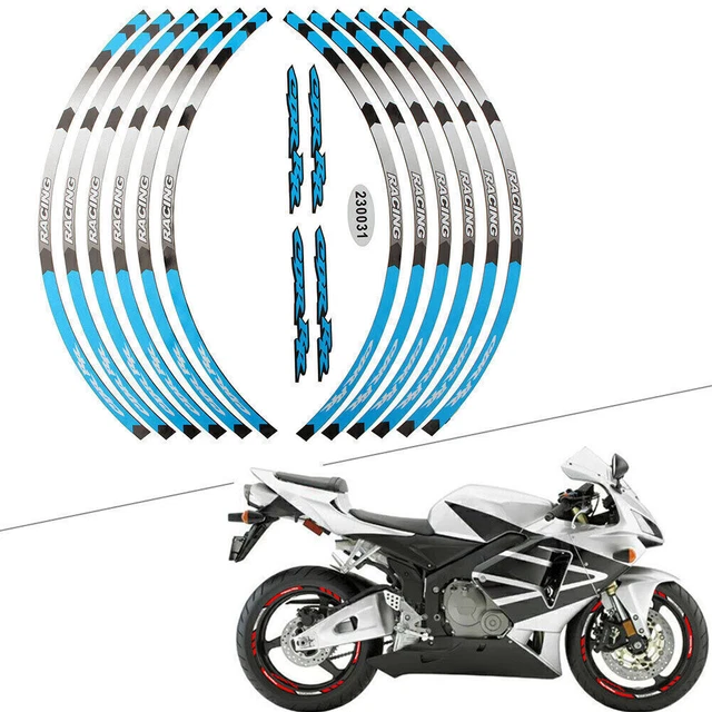 Blue Motorcycle Rim Stripes Wheel Tape Stickers for HONDA REPSOL HRC CBR RR