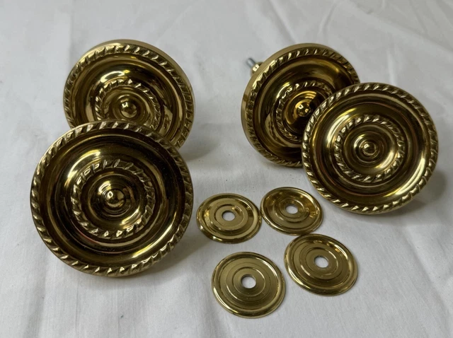 Vintage Brass Tieback Tie Back Curtain 2 Sets Gadroon Drapery Hollywood Regency