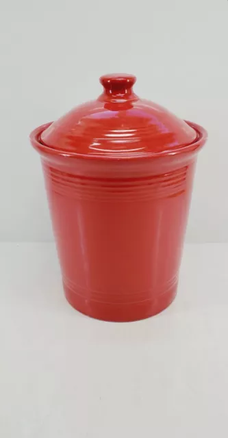 FIESTA WARE large CANISTER utensil CROCK LID scarlet red NEW