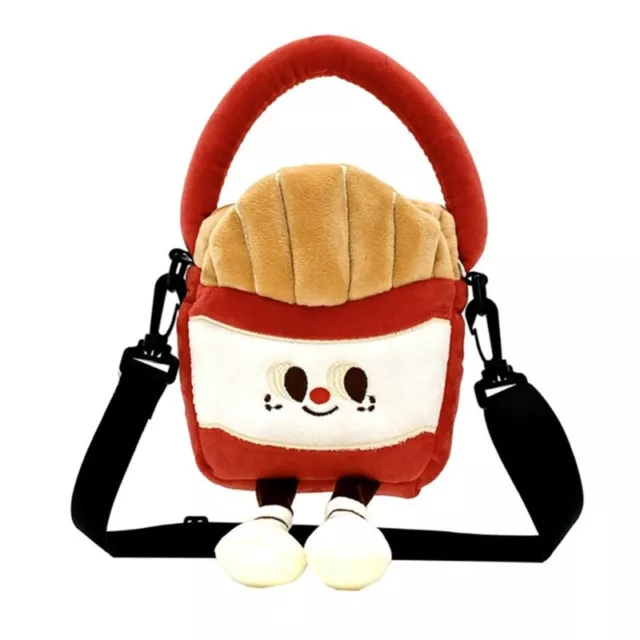 French Fries Messenger Bag for Women Hand-Held Crossbody Bag Plush Shoulder Bag