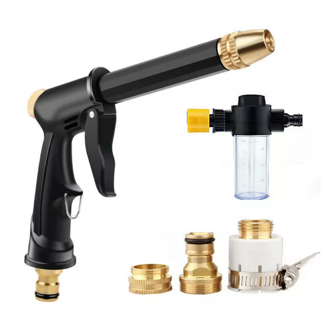 High-Pressure Water Spray Gun Metal Brass Nozzle Car Garden Lawn Wash Hose Pipe