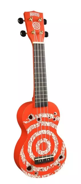 MAHALO Designer Ukulele " Target " - Rouge Incl. Sac