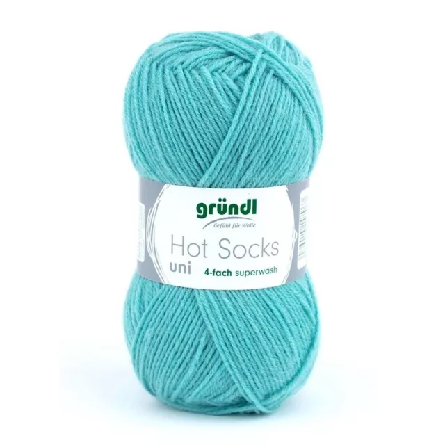 GRÜNDL WOLLE HOT SOCKS UNI MINT 50 g SOCKENWOLLE 100G/5,98€