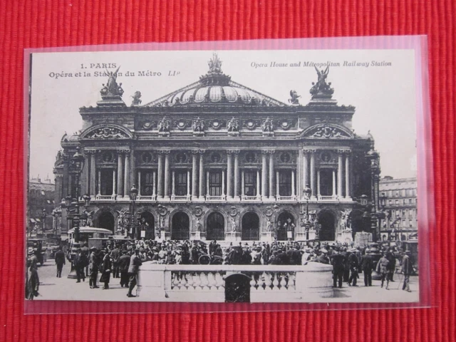 Cpa Ecrite Timbre Paris Opera Et La Station Du Metro 75