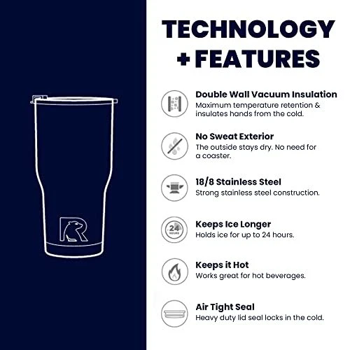 RTIC 30 oz Insulated Tumbler Stainless Steel Coffee Travel Mug with Lid, Spil... 3