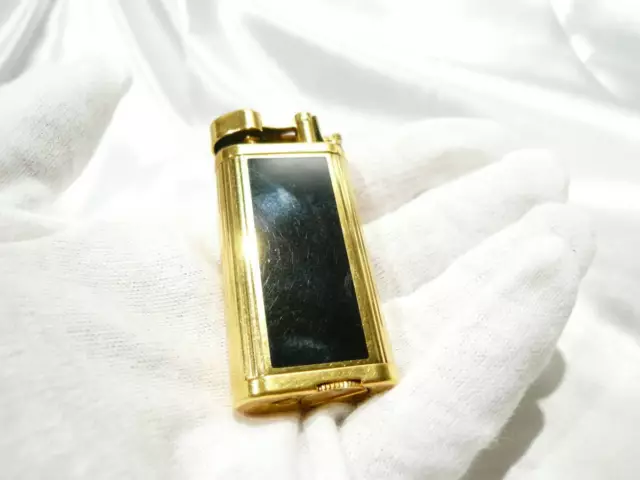 IGNITION CONFIRMED DUNHILL Unique Lighter Black x Gold Plate Japan ...